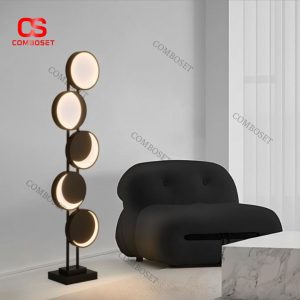 Đèn Sàn Kim Loại Xếp Tầng Chao Acrylic Hắt Sáng Nghệ Thuật 3 Chế Độ Sáng