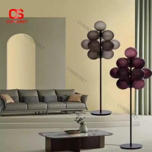 Đèn Sàn Thuỷ Tinh Cao Cấp Chao Tròn 3 Chế Độ Sáng Tông Trầm Sang Trọng