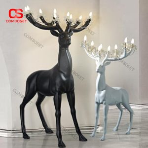 Đèn Sàn Tượng Hươu Gắn Chùm Đèn Nghệ Thuật Độc Đáo Cao Cấp