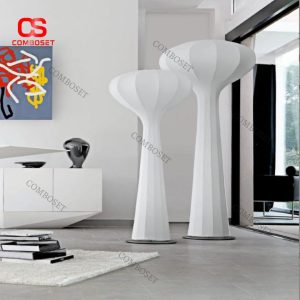 Đèn Sàn Vải Khung Kim Loại Dáng Hoa Phát Sáng Hiện Đại