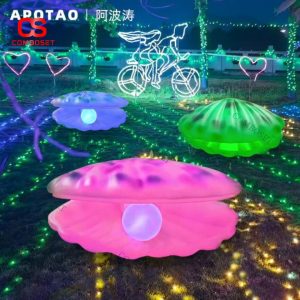 Đèn Sò Biển LED Chuyển Động Mềm Mại Trang Trí Sân Vườn, Resort, Công Viên Siêu Cuốn Hút