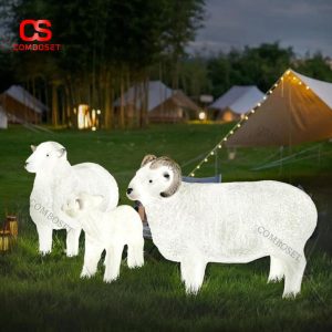 Đèn Trang Trí Hình Cừu Phát Sáng Ngoài Trời Decor Sân Vườn Tiểu Cảnh, Công Viên