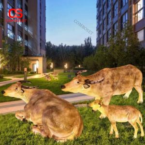 Đèn Trâu Phát Sáng Trang Trí Sân Vườn Siêu Thật Cho Homestay & Khu Nghỉ Dưỡng