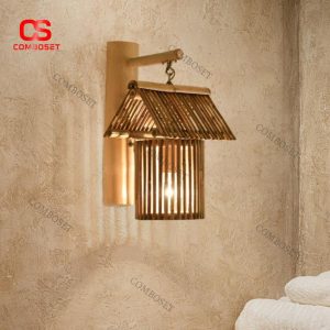 Đèn Tre Treo Tường Trang Trí Phong Cách Mộc Mạc, Ánh Sáng Ấm Áp