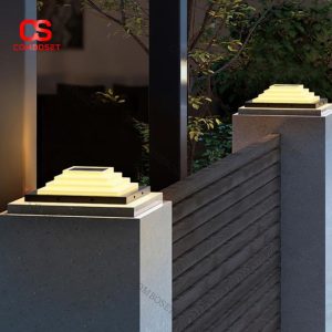 Đèn Trụ Hàng Rào Năng Lượng Mặt Trời Thiết Kế Bậc Thang Hiện Đại