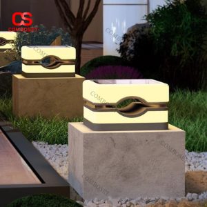 Đèn Trụ Ngoài Trời Vuông Tối Giản Cao Cấp Thiết Kế Ánh Sáng Hắt 360 Độ