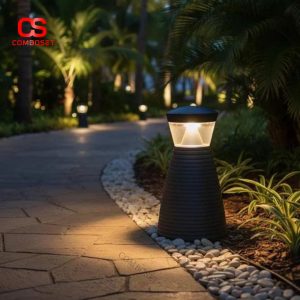 Đèn Trụ Sân Vườn Hình Nón Ánh Sáng Vàng Ấm, Thiết Kế Hiện Đại