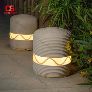 Đèn Trụ Tròn Ngoài Trời Năng Lượng Mặt Trời Phong Cách Zen, Resort