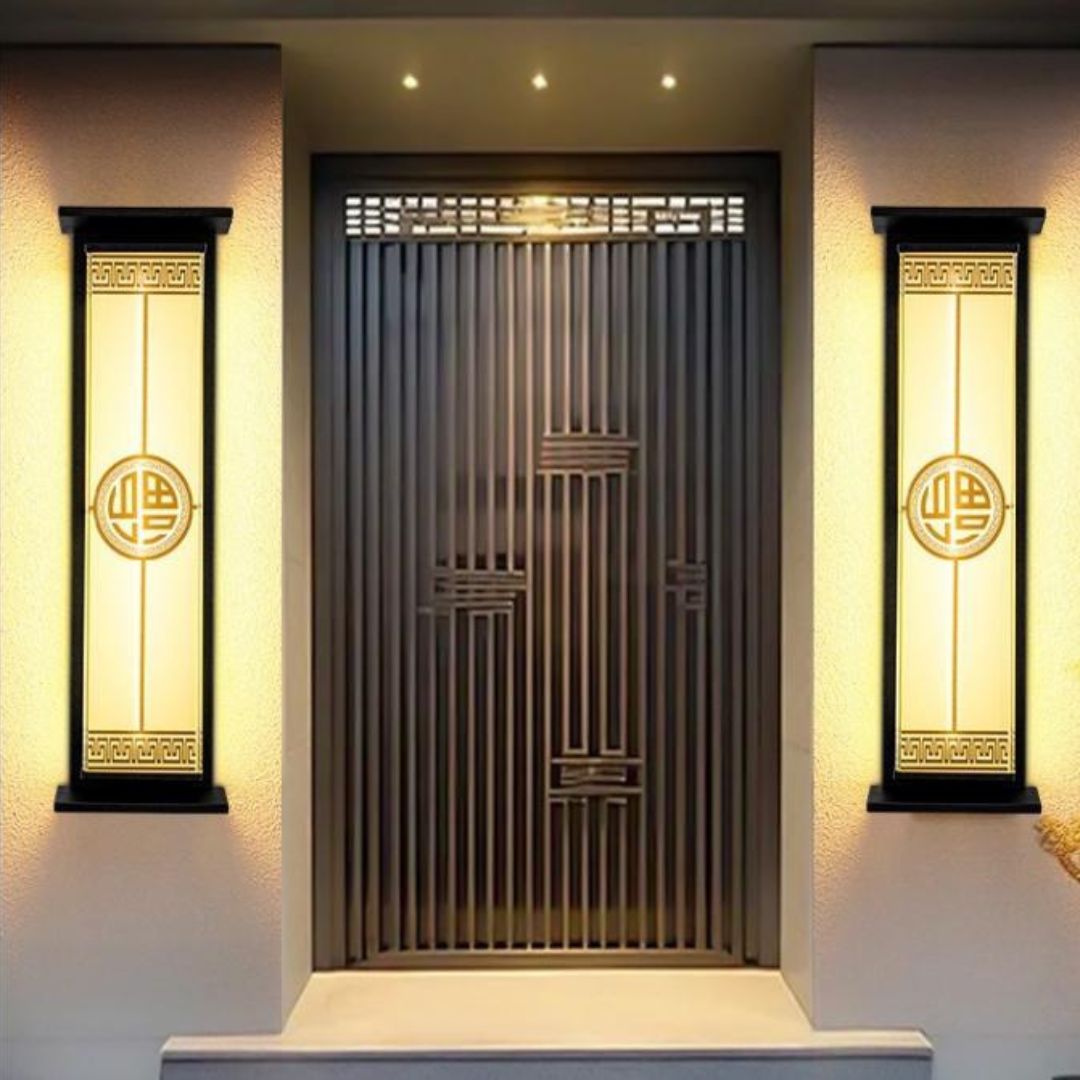 Đèn Tường Hoa Văn Á Đông Năng Lượng Mặt Trời Sang Trọng 3 Chế Độ Sáng