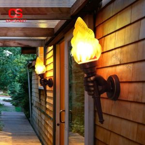 Đèn Tường Ngọn Đuốc Nghệ Thuật Ánh Sáng Vàng Ấm Phong Cách Cổ Điển