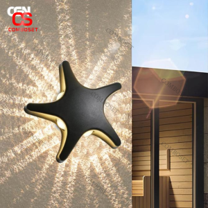 Đèn Tường Sao Biển 5 Cánh Kim Loại Thiết Kế Điêu Khắc Chống Thấm Nước