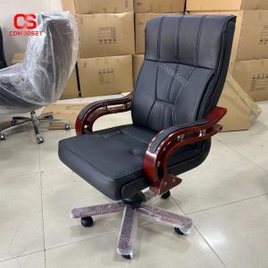 Ghế Da Bò Bằng Gỗ Cho Giám Đốc