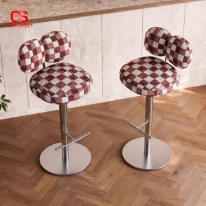 Ghế Đẩu Cao Tựa Lưng Nơ Dễ Thương, Phù Hợp Mọi Không Gian