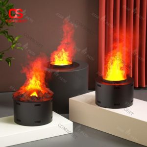 Lò Sưởi Điện Hơi Nước Dáng Trụ Tròn Hiệu Ứng Lửa 3D Nghệ Thuật Trang Trí Không Gian