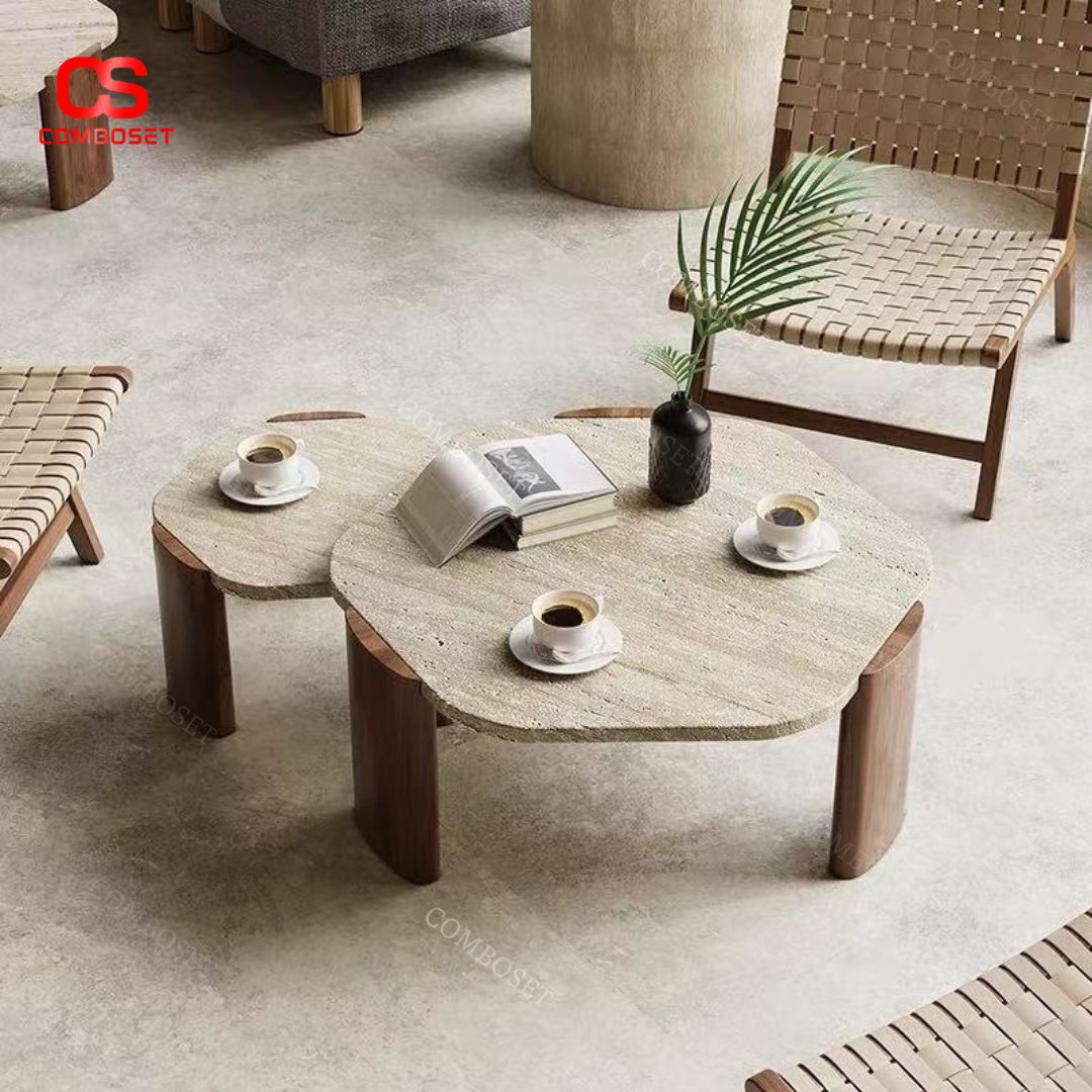 Bàn Gỗ Chất Liệu Đá Phiến, Bàn Trà Nhỏ Decor Gia Dụng