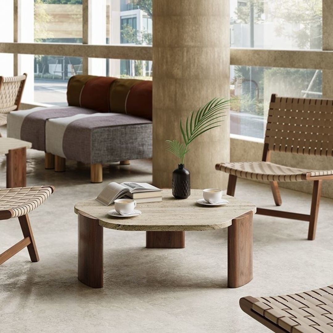Bàn Gỗ Chất Liệu Đá Phiến, Bàn Trà Nhỏ Decor Gia Dụng