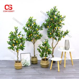 Cây Chanh Giả Trái Vàng Cao Cấp Phong Cách Hiện Đại Trang Trí Tết, Nhà Cửa