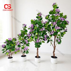 Cây Hoa Tím Giả Nghệ Thuật Cao Cấp Trang Trí Nội Thất Ngày Tết, Sân Vườn