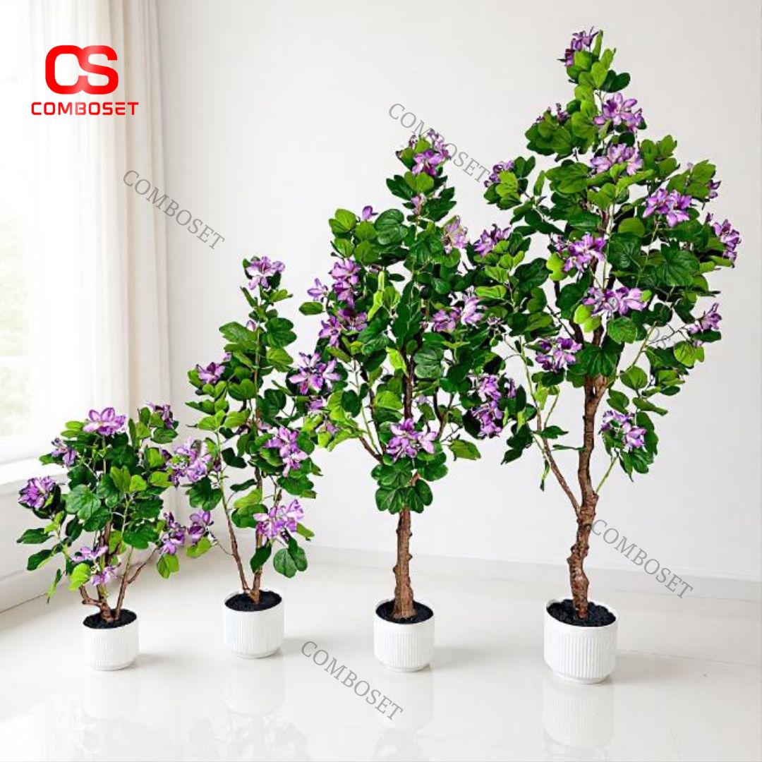 Cây Hoa Tím Giả Nghệ Thuật Cao Cấp Trang Trí Nội Thất Ngày Tết, Sân Vườn
