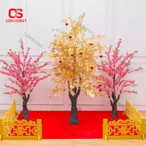 Cây Trang Trí Tết Lá Vàng Phong Thủy Trang Trí Sảnh Lễ Tân Ngày Xuân