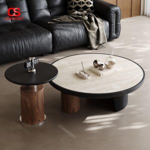 Combo Hai Bàn Cafe Vân Gỗ Hiện Đại, Bộ Bàn Trò Cao Cấp