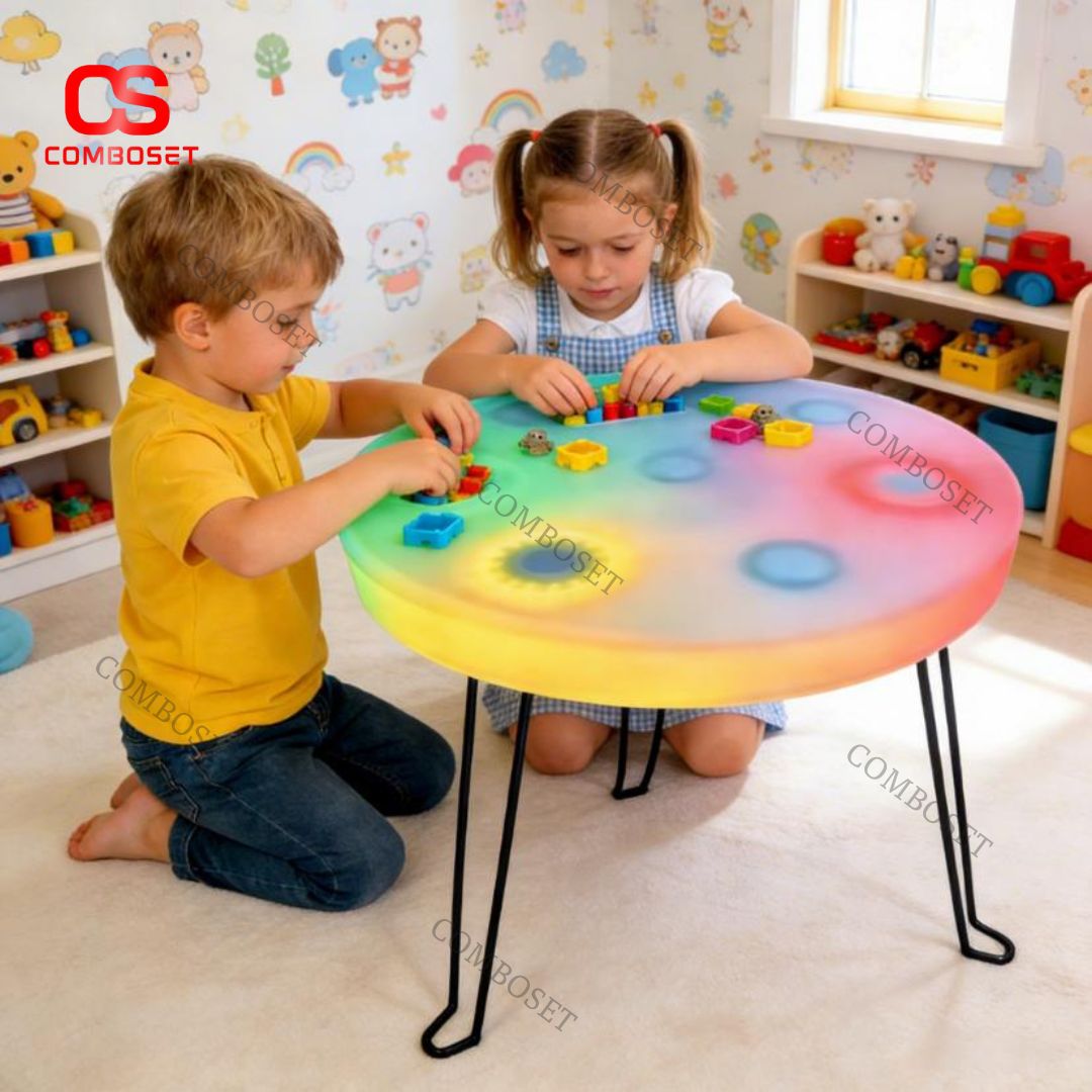 Đèn Bàn Tròn LED Cảm Ứng Đổi Màu, Thiết Kế An Toàn Cho Không Gian Gia Đình