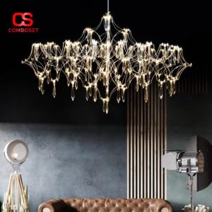 Đèn Chùm Pha Lê Rủ Nghệ Thuật Ánh Sáng Lấp Lánh Cao Cấp