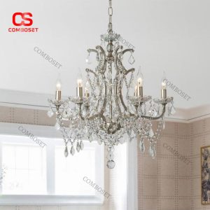 Đèn Chùm Pha Lê Tay Nến Kim Loại Mạ Sáng Đẳng Cấp Luxury