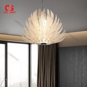 Đèn Chùm Thủy Tinh Cánh Xòe Nghệ Thuật Ánh Sáng Sang Trọng Cho Khách Sạn, Nhà Hàng