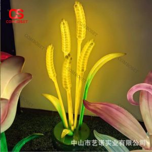 Đèn Hình Cây Lúa Ánh Vàng Trang Trí Cảnh Quan Cao Cấp
