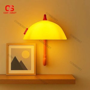 Đèn LED Mini Hình Ô Dù Nhựa Gắn Nam Châm Trang Trí Dễ Thương
