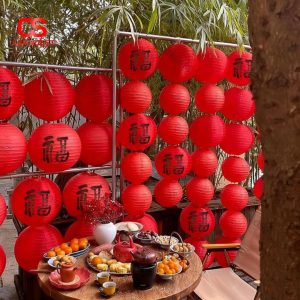 Đèn Lồng Giấy Đỏ In Chữ Phúc Trang Trí Tết Truyền Thống