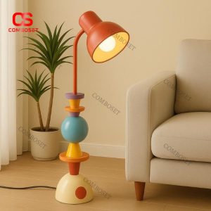 Đèn Sàn Pop Art Hình Khối Xếp Tầng 3 Màu Sáng Thiết Kế Nghệ Thuật