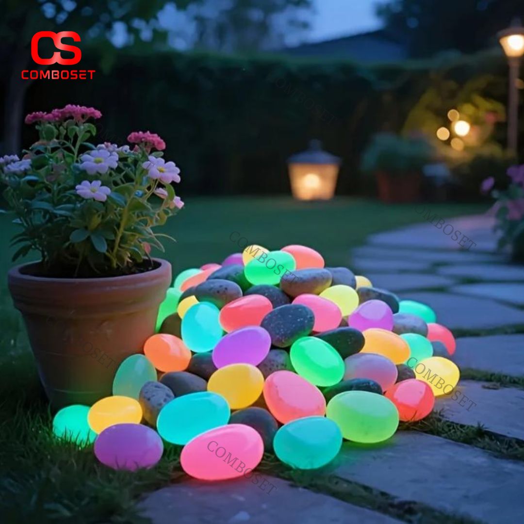 Đèn Sỏi Phát Sáng Nhiều Màu Chống Nước Trang Trí Lối Đi Sân Vườn