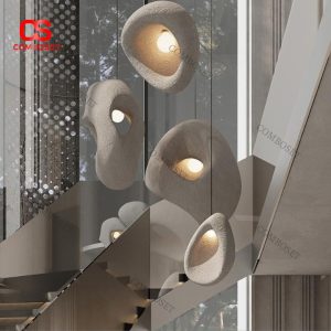 Đèn Thả Nghệ Thuật Hình Khối Điêu Khắc Phong Cách Minimalist Cao Cấp
