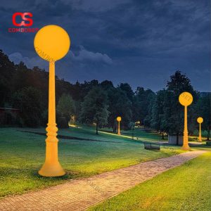 Đèn Trụ Ngoài Trời Quả Cầu LED Nhiều Màu Decor Cảnh Quan Đô Thị Cao Cấp