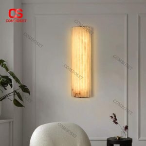 Đèn Tường Đá Tự Nhiên Dạng Trụ Dọc Ánh Sáng Nghệ Thuật