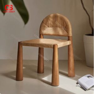 Ghế Ăn Dây Cỏ Tựa Lưng Tròn, Ghế Tựa Lưng Dáng Thấp