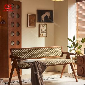 Ghế Băng Gỗ Tần Bì, Ghế Tựa Lưng Dài Có Tay Vịn