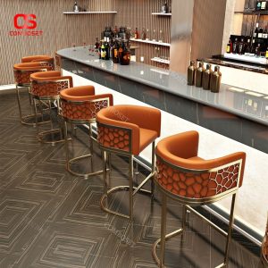 Ghế Quầy Bar Sắt Rèn Cao Cấp, Tựa Lưng Cao