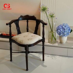 Ghế Tam Giác Gỗ Cổ Điển, Ghế Trang Điểm, Tựa Lưng