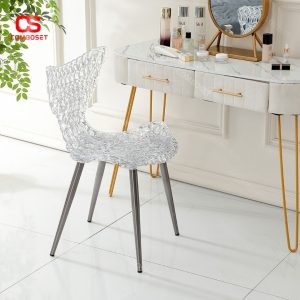 Ghế Tựa Lưng Nhựa Trong Suốt, Ghế Trang Điểm