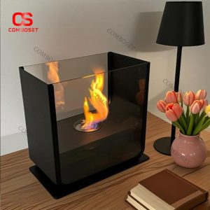 Lò Sưởi Để Bàn Dạng Hộp Kính Thiết Kế Modern Minimal Làm Quà Tặng