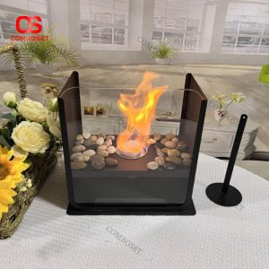 Lò Sưởi Để Bàn Kính Trong Suốt Trang Trí Cho Phòng Khách, Ban Công