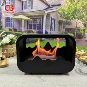 Lò Sưởi Hình Dãy Núi Nghệ Thuật Dáng Hộp Bo Tròn Cho Không Gian Ngoài Trời