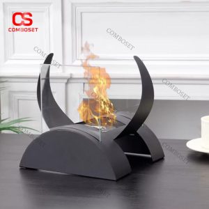 Lò Sưởi Mini Cánh Cung Đối Xứng Khung Cong Có Kính Chắn Gió Tiện Lợi