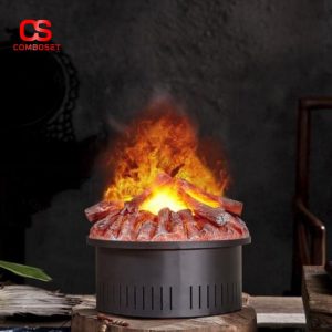 Lò Sưởi Tròn Củi Lửa Giả Phun Sương 3D Kiểu Pháp Sang Trọng Cho Phòng Khách