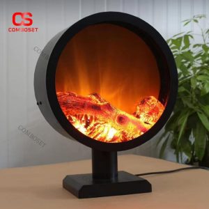 Lò Sưởi Tròn Để Sàn Kiểu Châu Âu Kim Loại Cao Cấp Trang Trí Ấm Áp