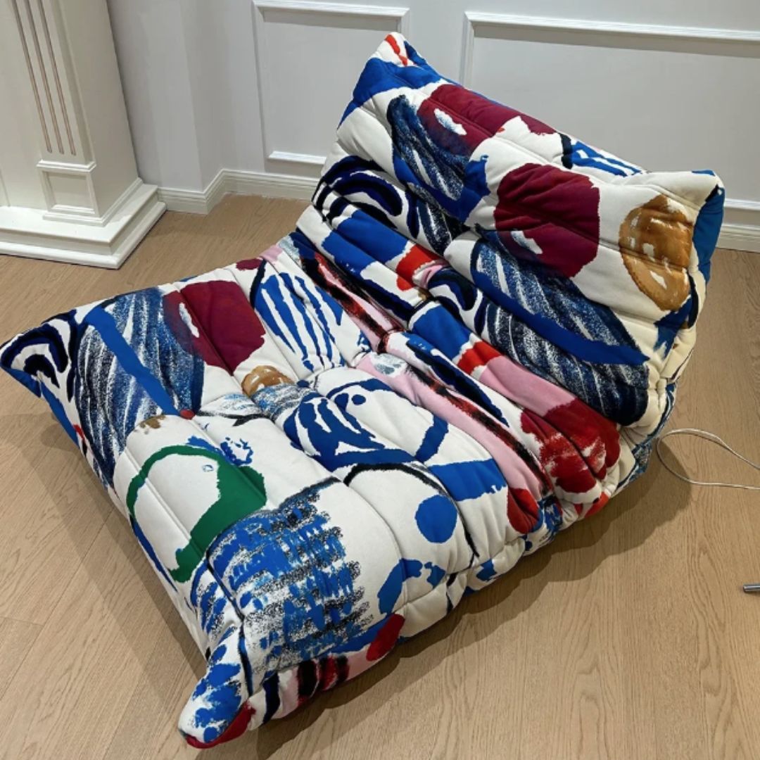 Sofa Lười Thiết Kế Vải Loang, Sofa Nén, Ghế Đơn