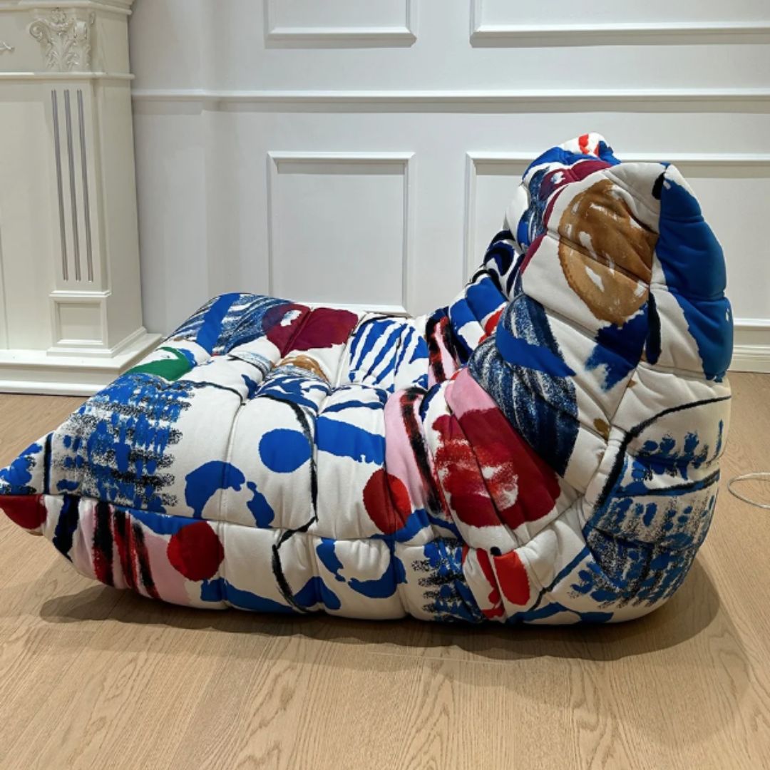 Sofa Lười Thiết Kế Vải Loang, Sofa Nén, Ghế Đơn